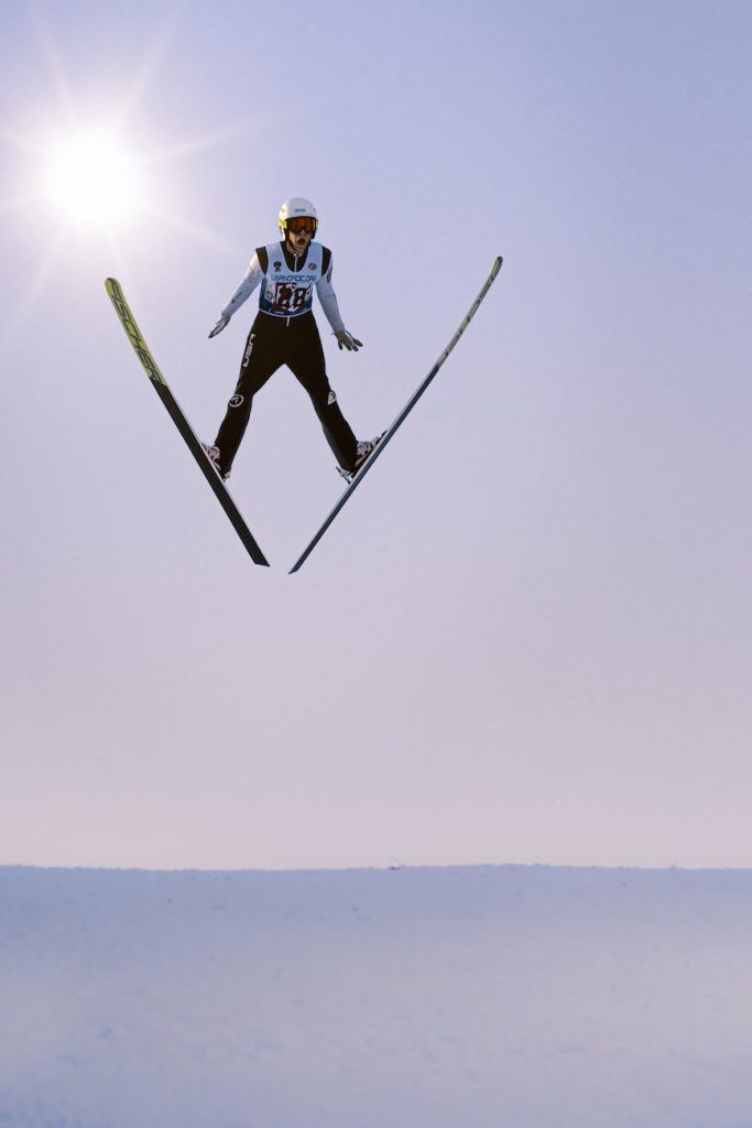 ski jumper and the sun
