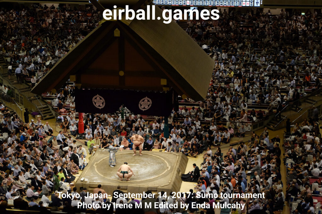 Tokyo, Japan- September 14, 2017: Sumo tournament<br>Photo by Irene M M Edited by Enda Mulcahy