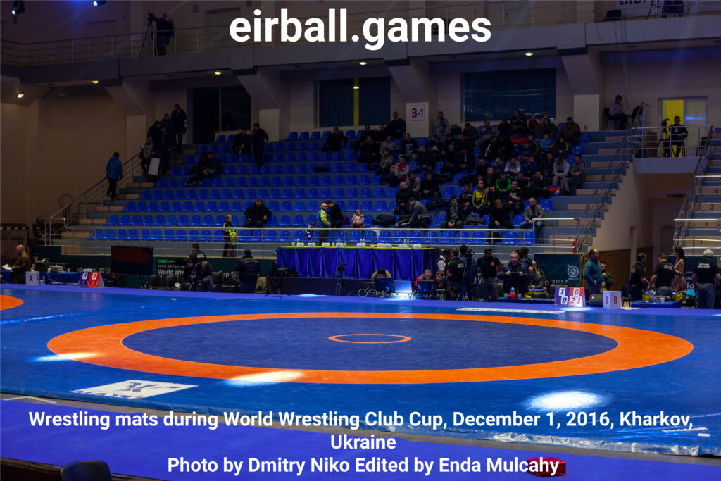 Wrestling mats during World Wrestling Club Cup, December 1, 2016, Kharkov, Ukraine Photo by Dmitry Niko Edited by Enda Mulcahy