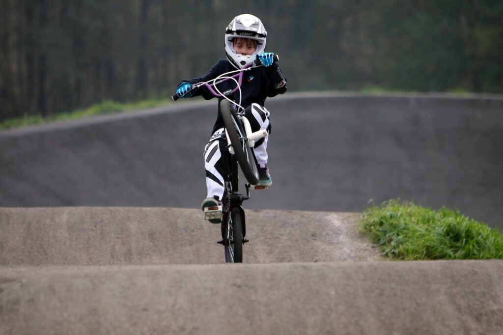 a cyclist racing